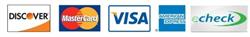 Discover, MasterCard, Visa, American Express, and eCheck
